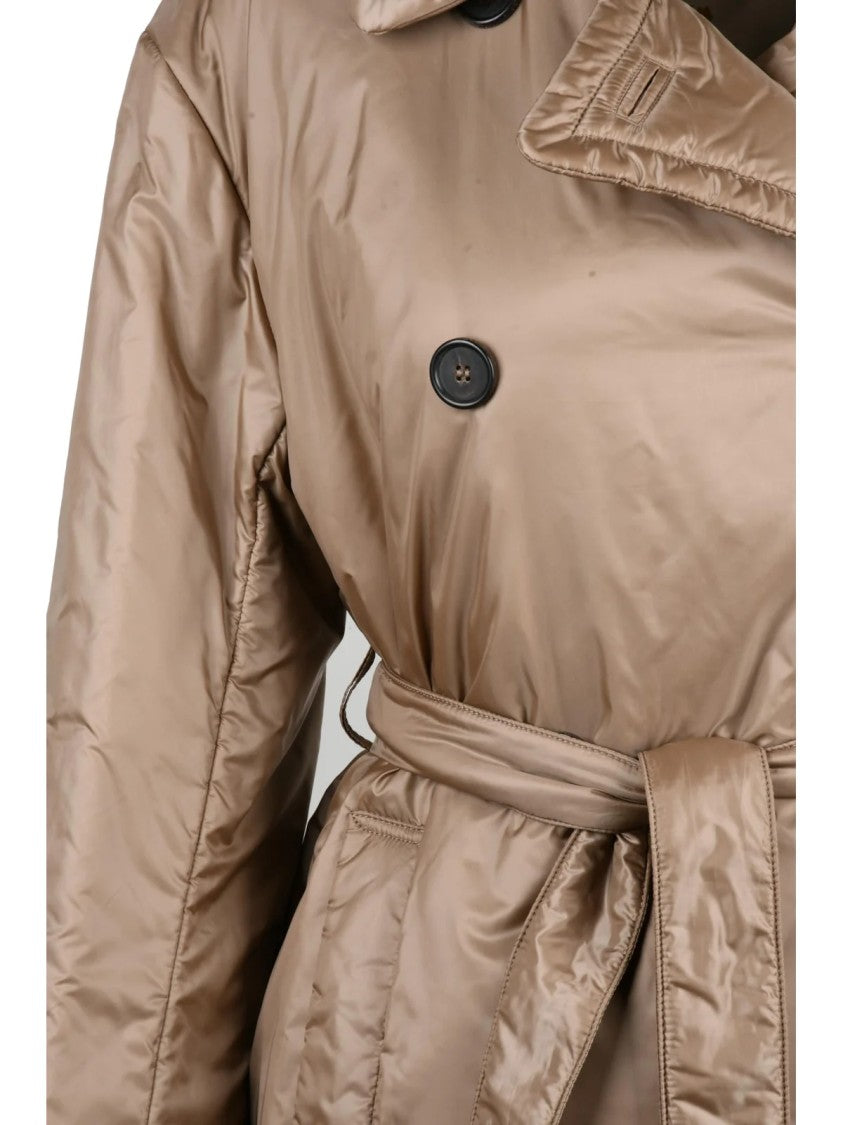 Max Mara Bronze Polyester Down Double-Breasted Calla Jacket