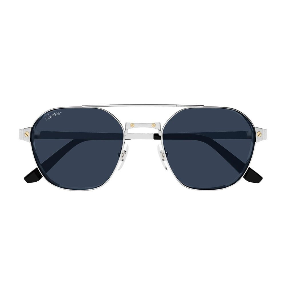 Cartier Ct0571s Santos De Santos De Cartier Silver Polarized Sunglasses