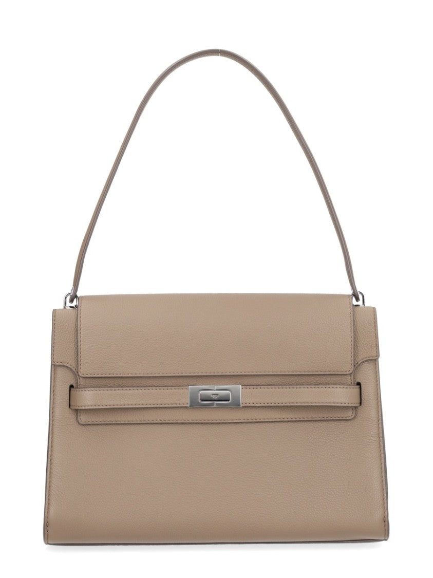 Tory Burch Neutrals Lee Radziwill Structured Leather Tote Bag