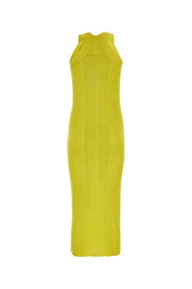 Jil Sander Ribbed High-Neck Midi Dress In Viscose
