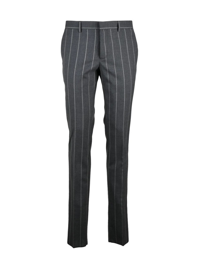Paoloni Tailored Grey Suit Jacket With Two-Button Closure And Notch Lapels