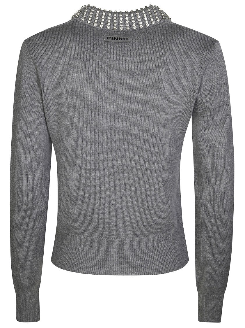 Pinko Ventotene Sweater With Rhinestones