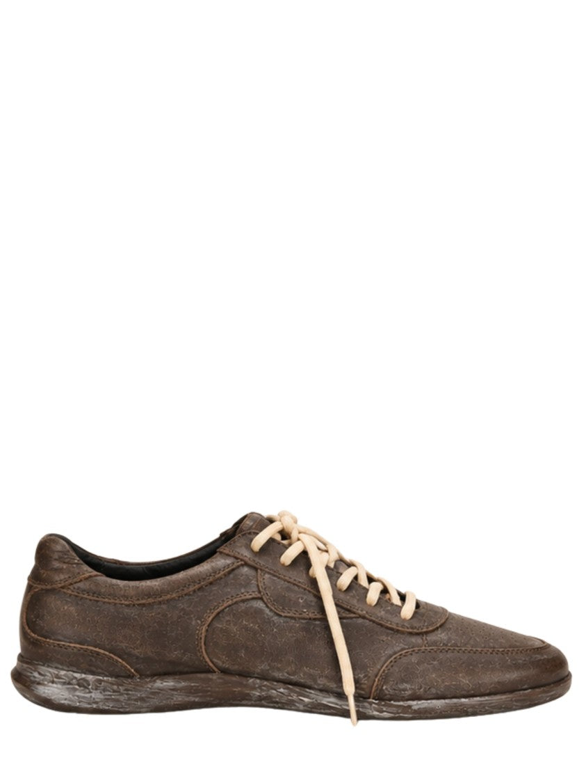 Namacheko Osterly Distressed Brown Leather Sneakers