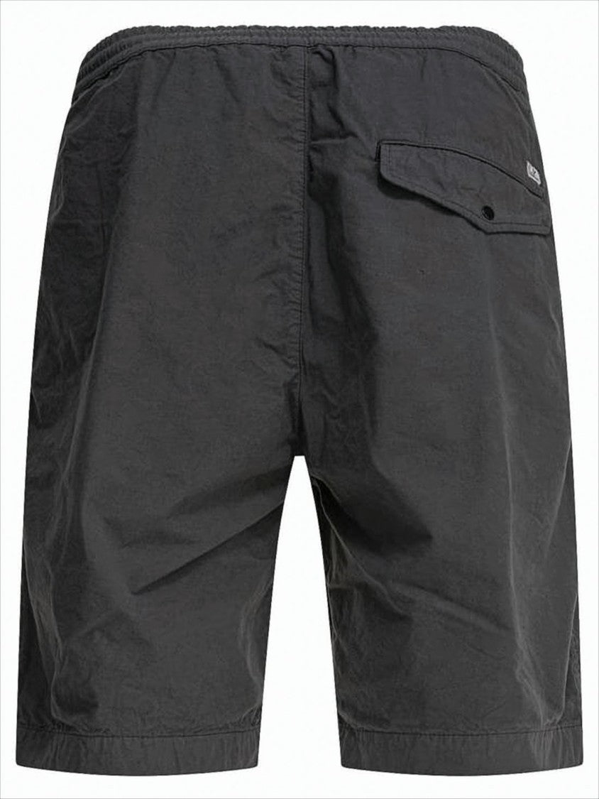 C.P. Company Relaxed Fit Black Shorts With Utility Pockets