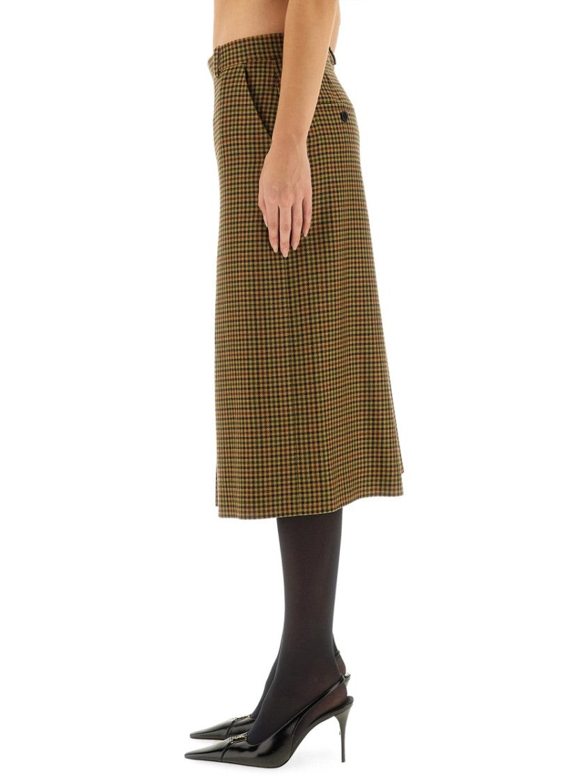 Saint Laurent Knee-Length Wool Pants Skirt