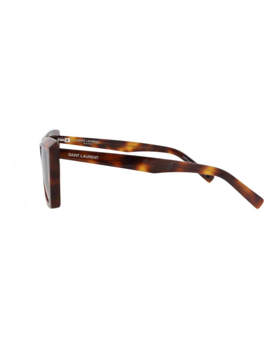 Saint Laurent Cat Eye Frame Sunglasses In Tortoiseshell Recycled Acetate