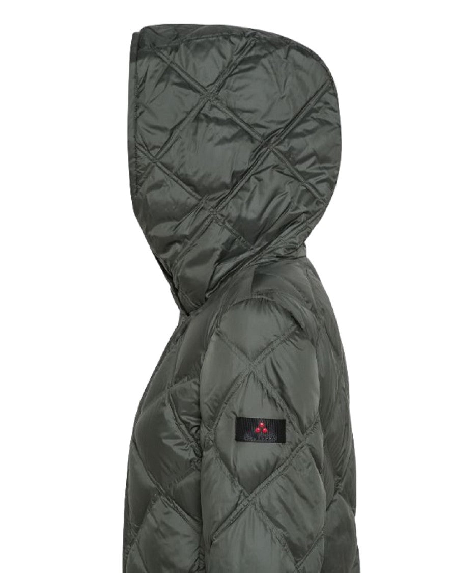 Peuterey Long Down Jacket Diamond Quilting Hood