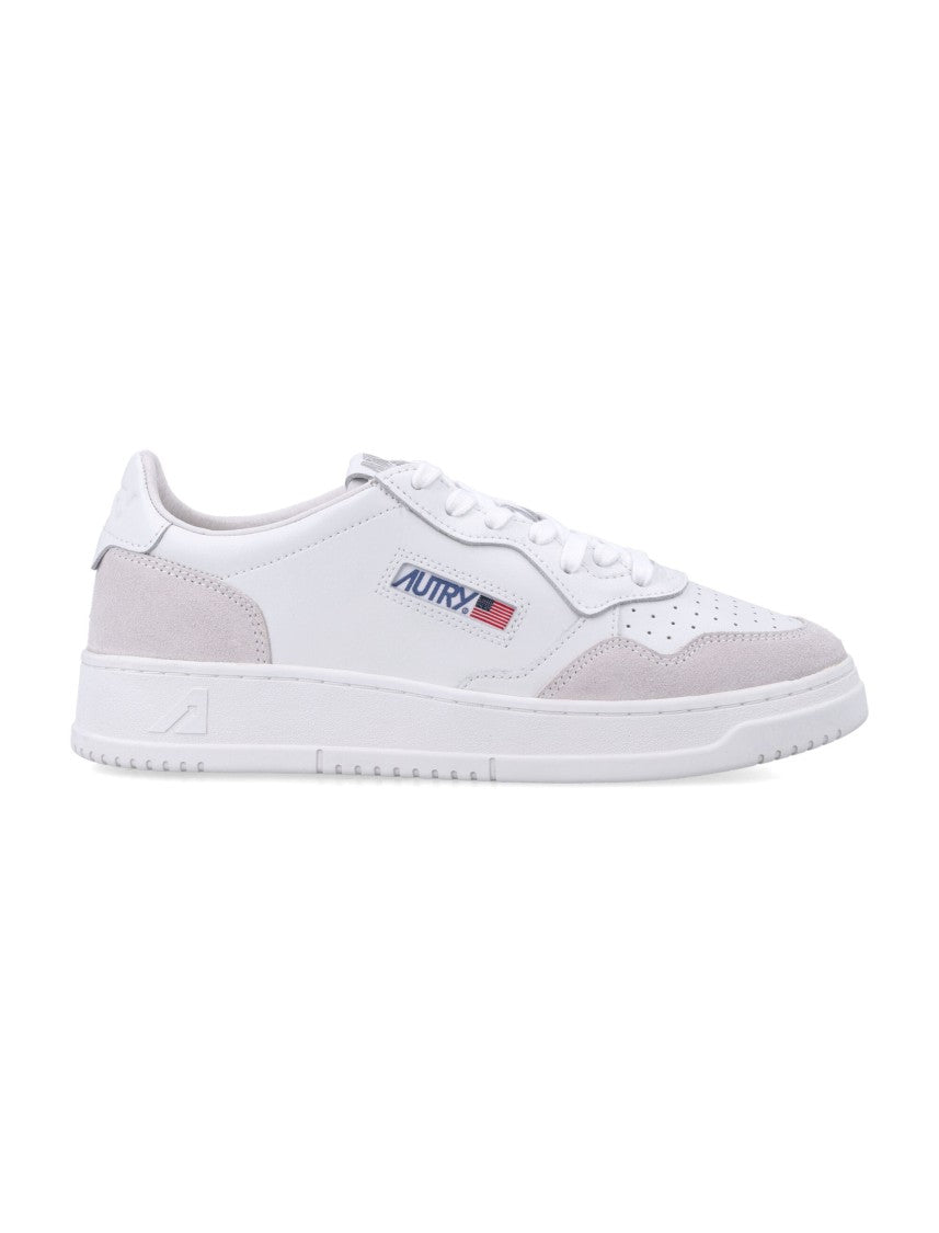 Autry Low-Top Sneakers With Grey Suede Accents And Breathable Design