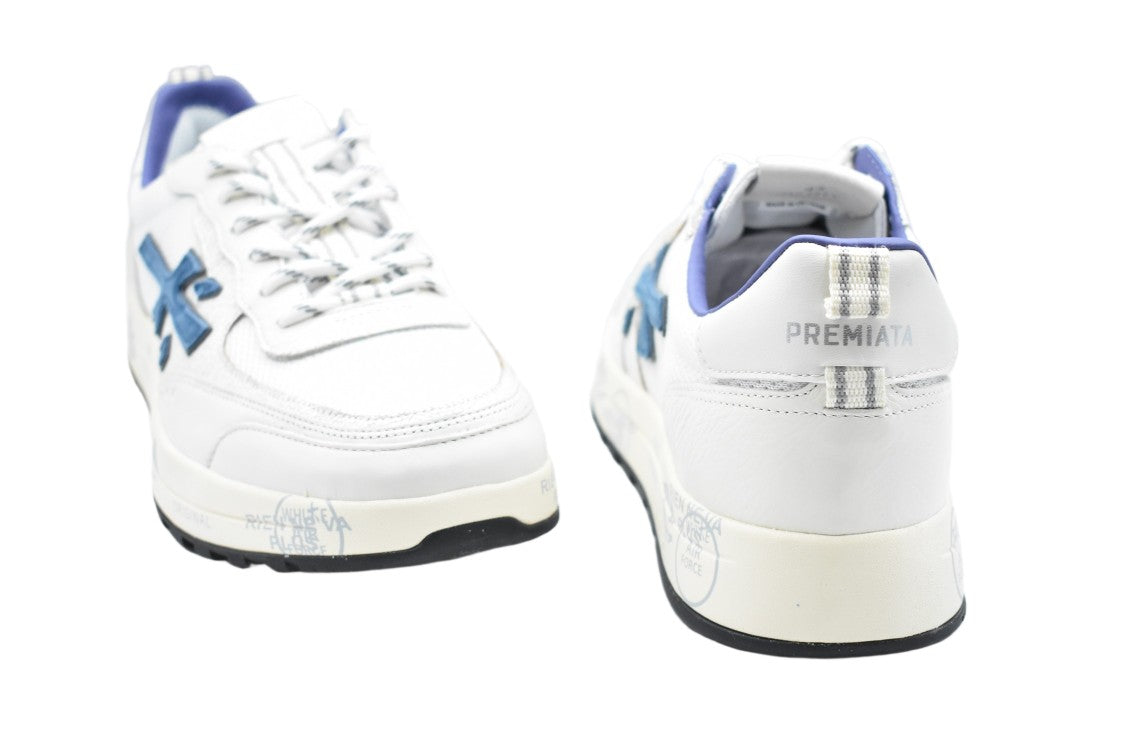 Premiata White Blue Research Elegance Performance Shoes