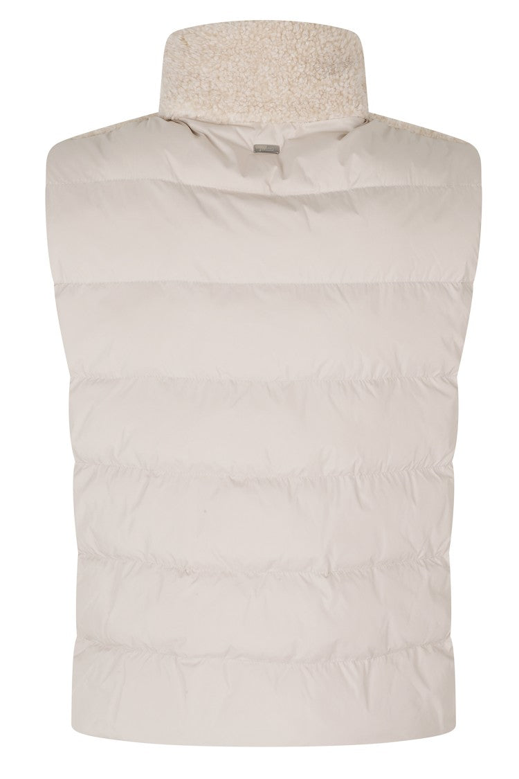 Herno Chantilly High Neck Drawstring Double-Slider Zip Polyester Vest