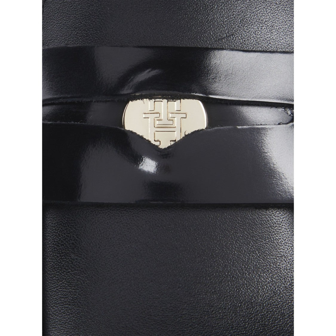 Tommy Hilfiger Black Elegant Penny Strap Leather Loafers