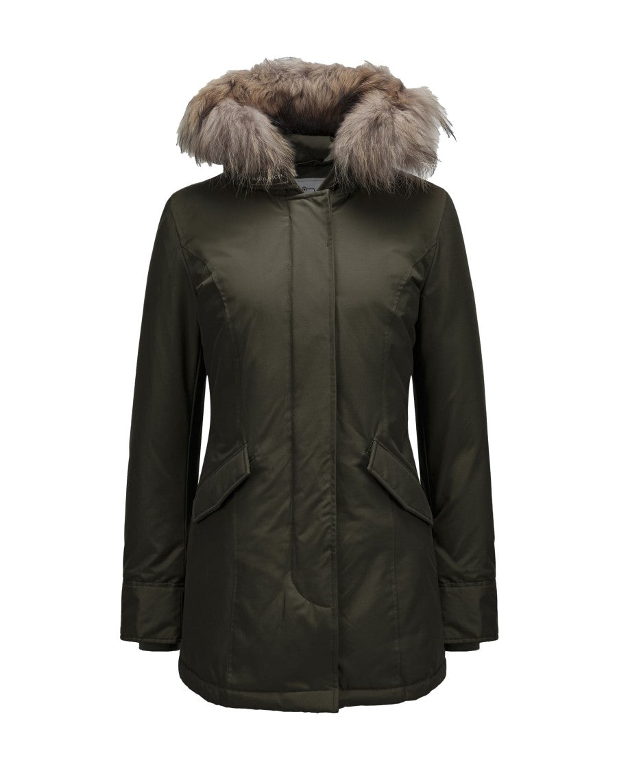 Woolrich Green Arctic Parka With Removable Fur