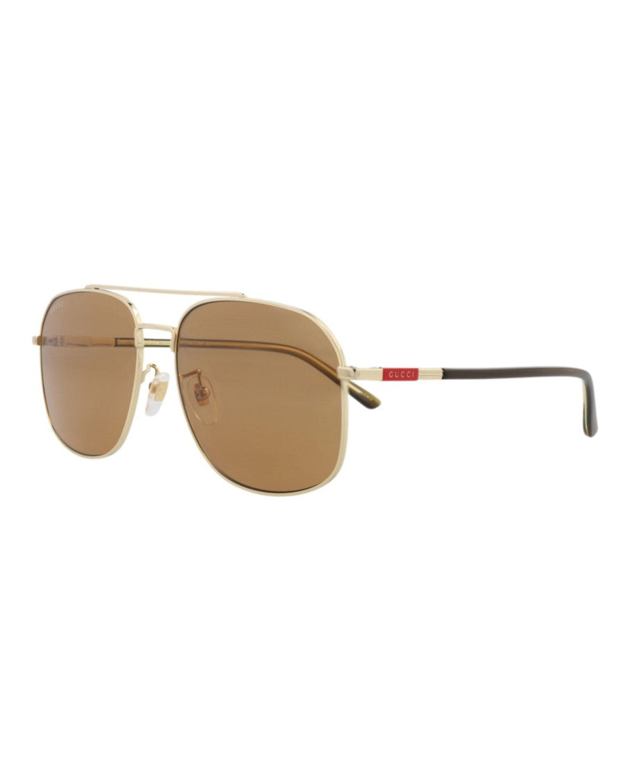 Gucci Aviator-Frame Metal Sunglasses