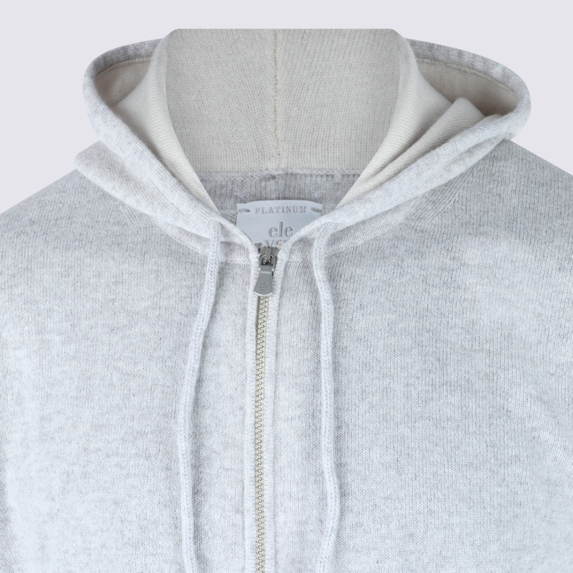 Eleventy White Cashmere Hooded Sweater