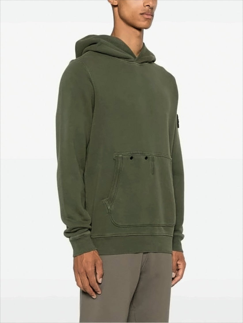 Stone Island Relaxed Fit Olive Green Hoodie