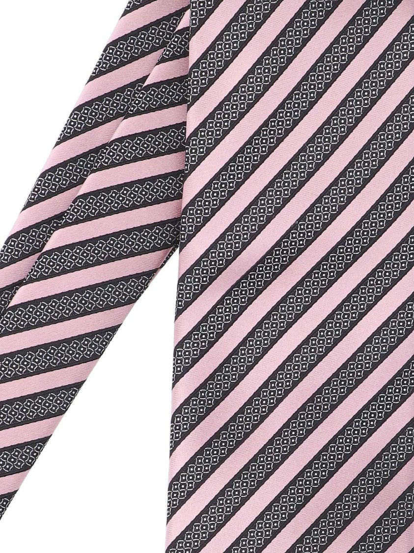 Zegna Striped Tie – Pink