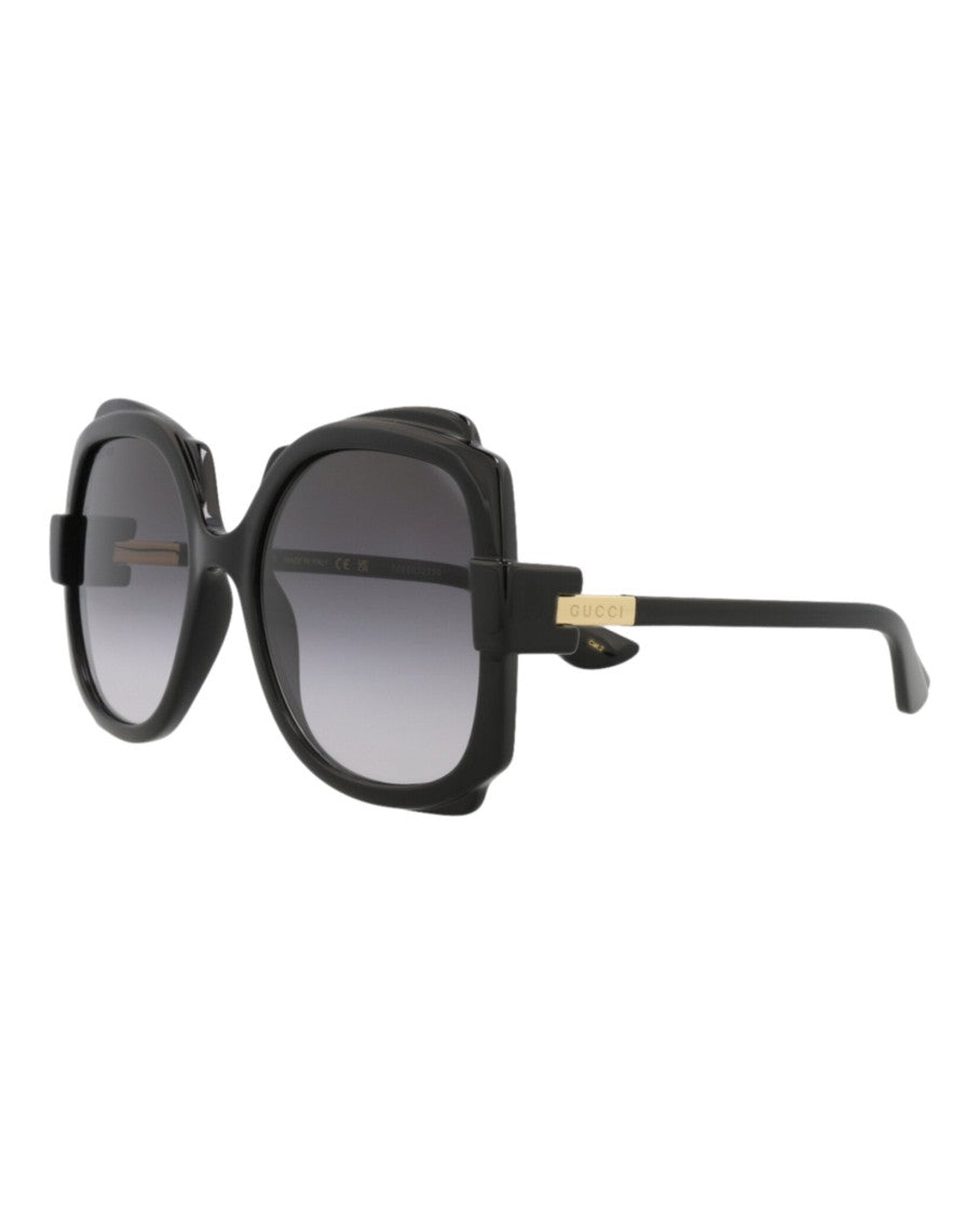 Gucci Bold Round-Frame Injection Sunglasses With Gold Accents