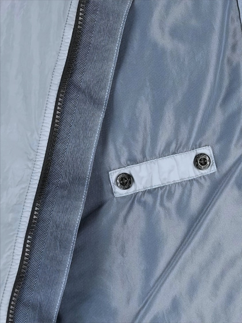 Stone Island Crinkled Nylon Hooded Jacket With Adjustable Cuffs