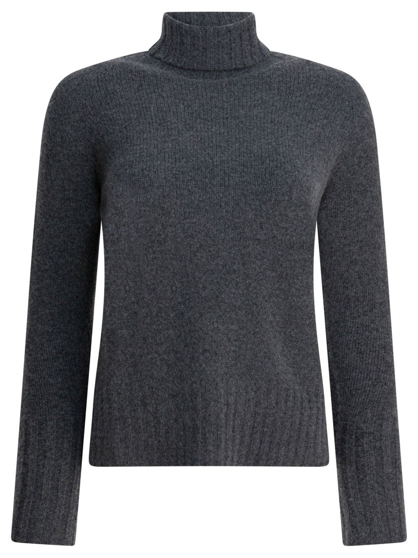 Drumohr Slightly Cropped Cashmere Knit Sweater With Turtleneck