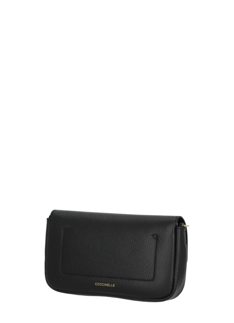 Coccinelle Textured Leather Mini Shoulder Bag With Gold-Tone Lock