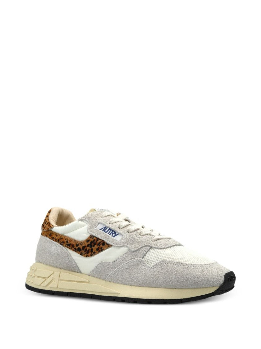Autry Off-White Leopard Print Panel Sneakers