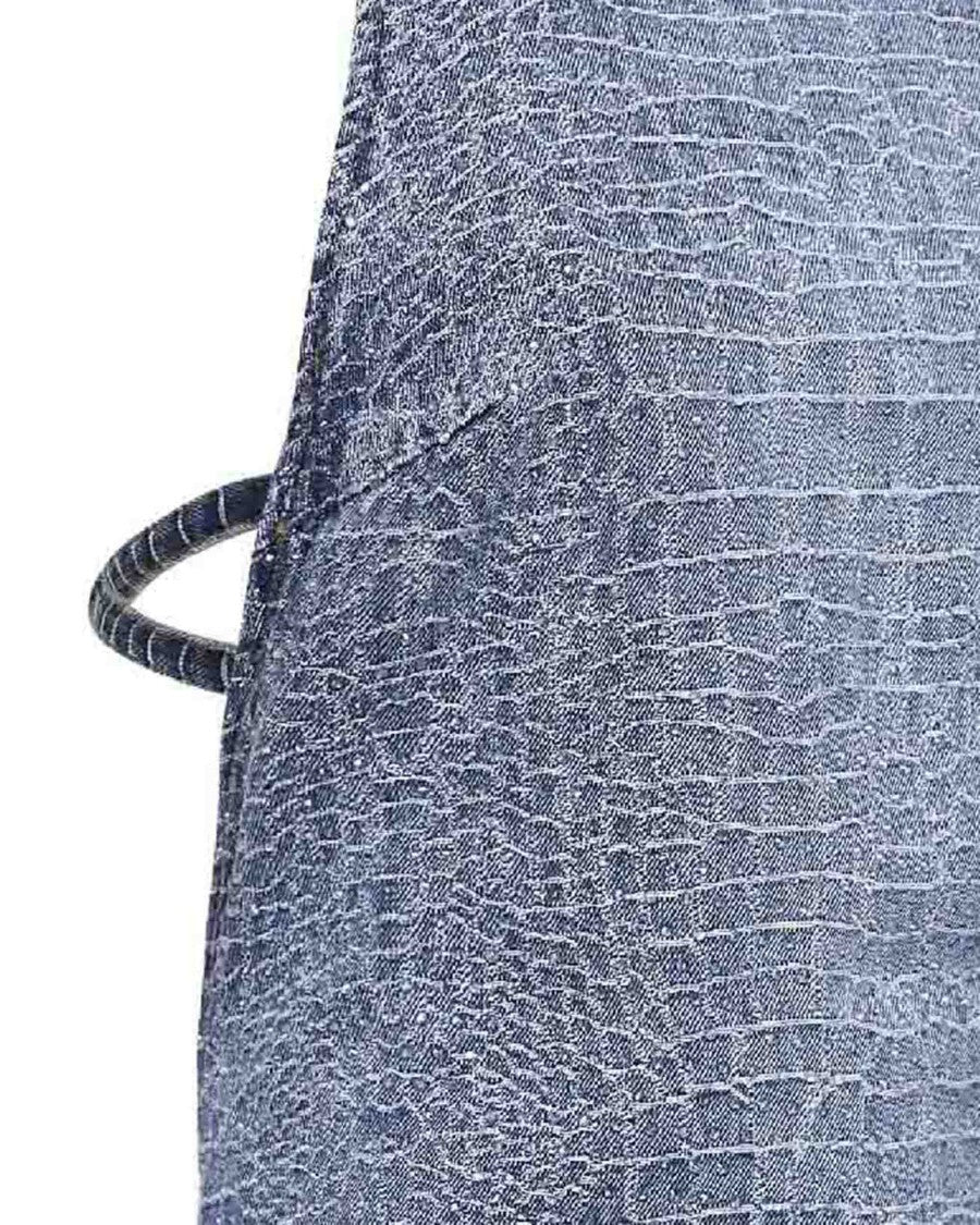Self-Portrait Crocodile Denim Mini Dress