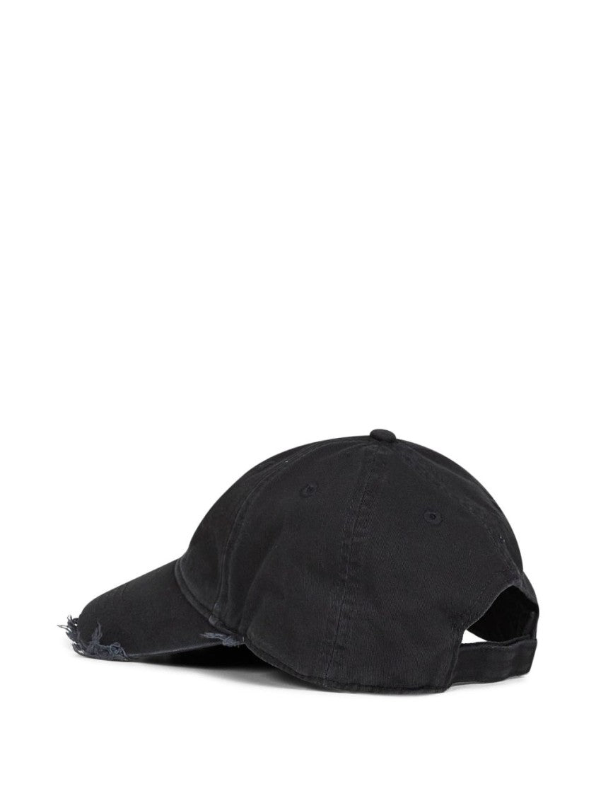 The Attico Embroidered Black Cotton Canvas Baseball Cap