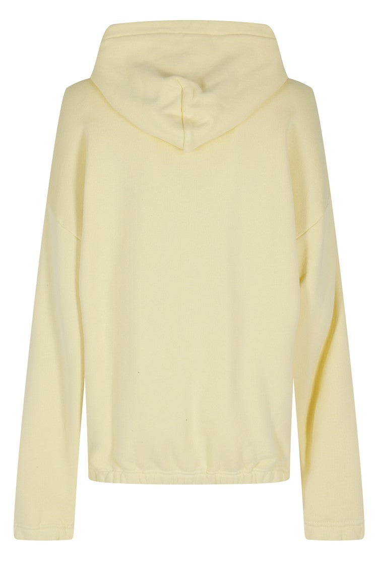 Autry Yellow Embroidered Logo Patch Zipped Cotton Hoodie
