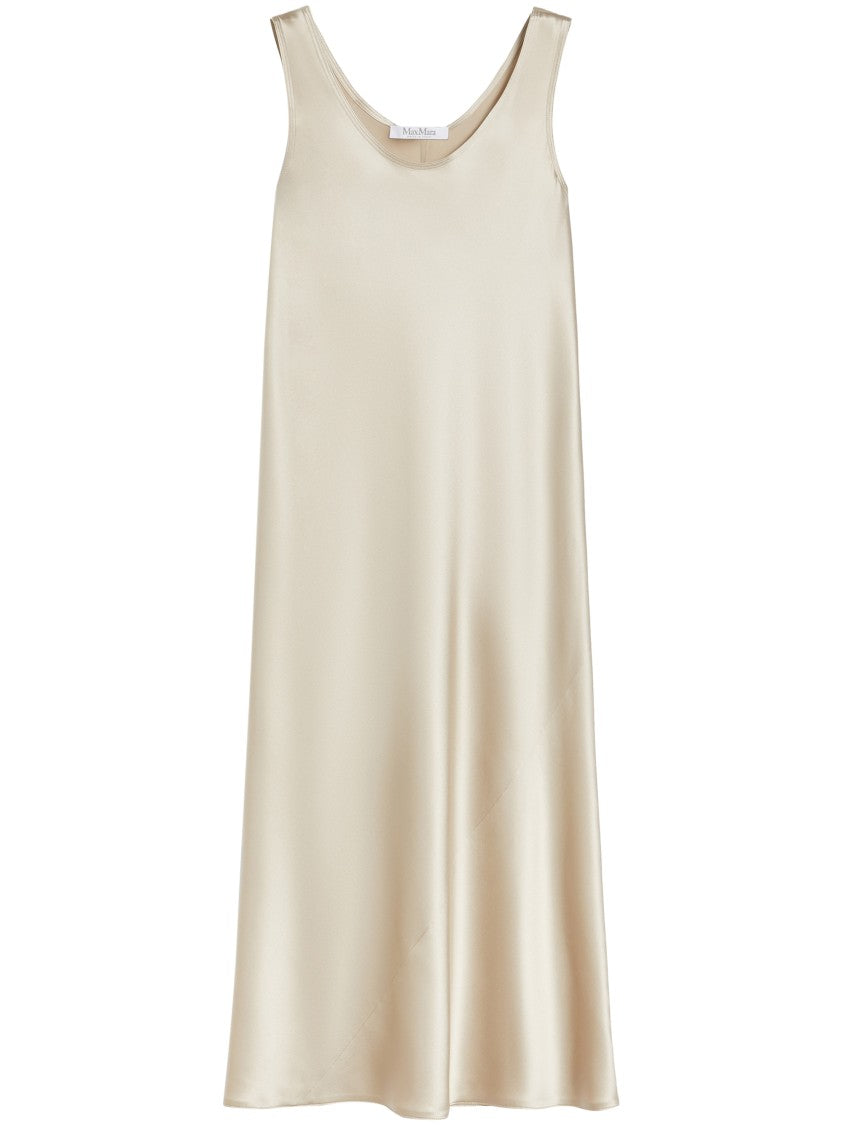 Max Mara Sleeveless Camel Dress With Flowing Silhouette