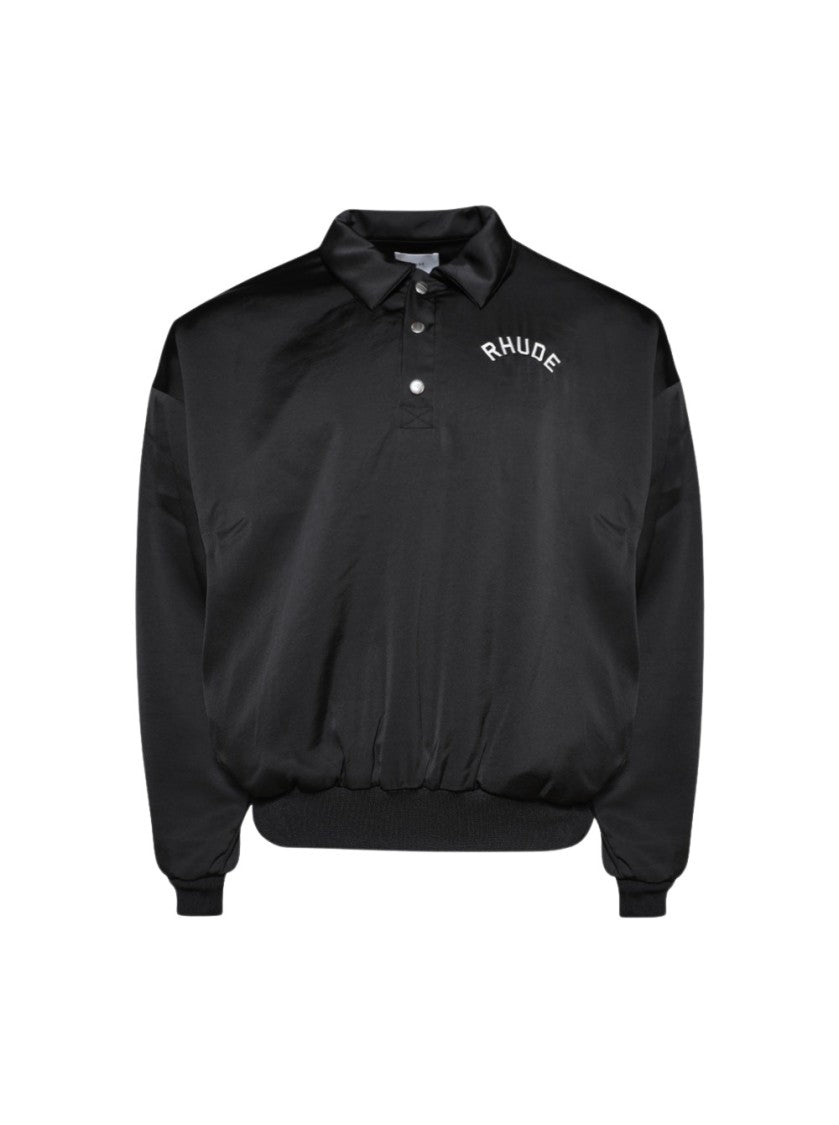 Rhude Rhude Vintage Satin Rugby Pullover Black