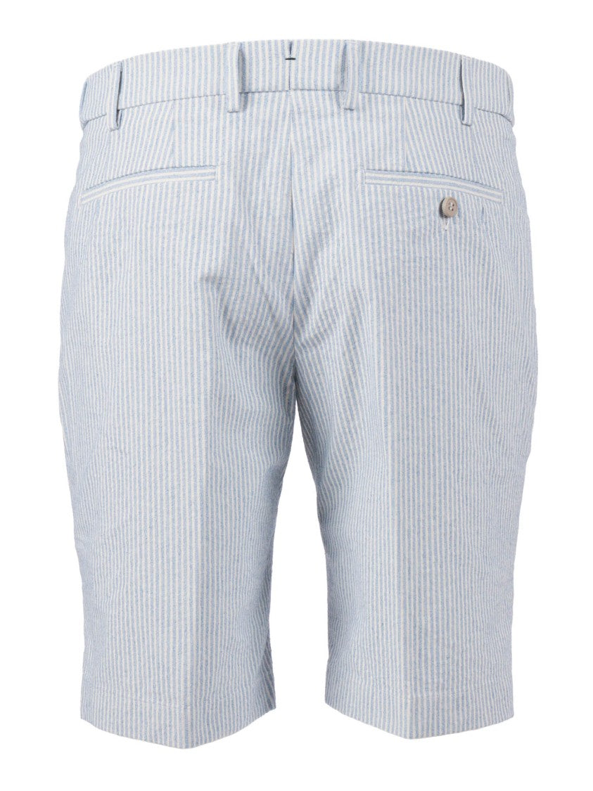 Berwich Blue Striped Button Closure Shorts