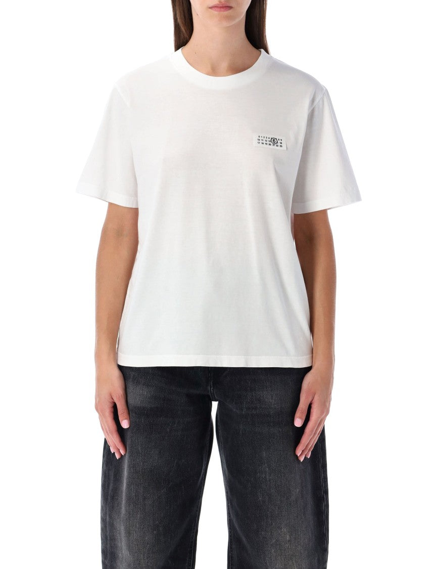 Mm6 By Maison Margiela Mm6 White Cotton Logo T-Shirt