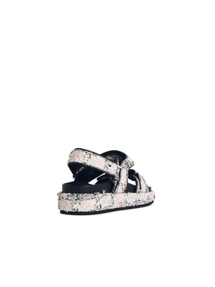 Tory Burch Kira' Leather And Fabric Sports Sandals