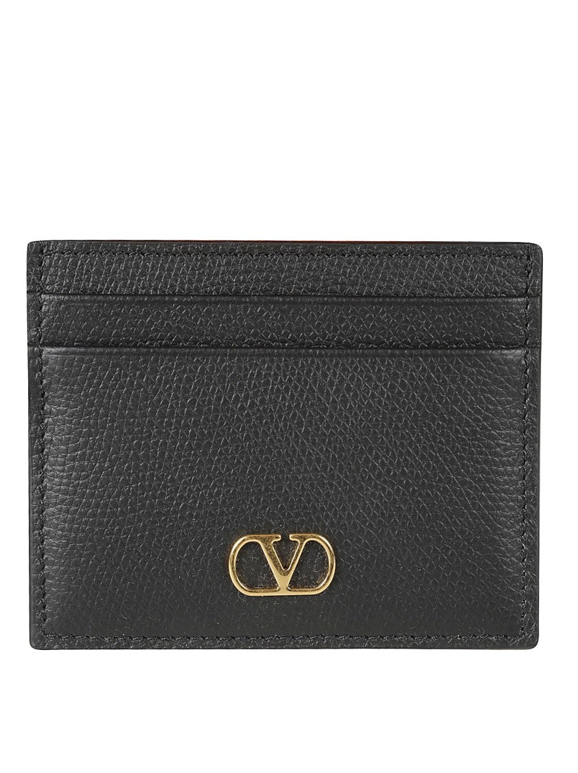 Valentino Garavani Textured Leather Wallet With Design