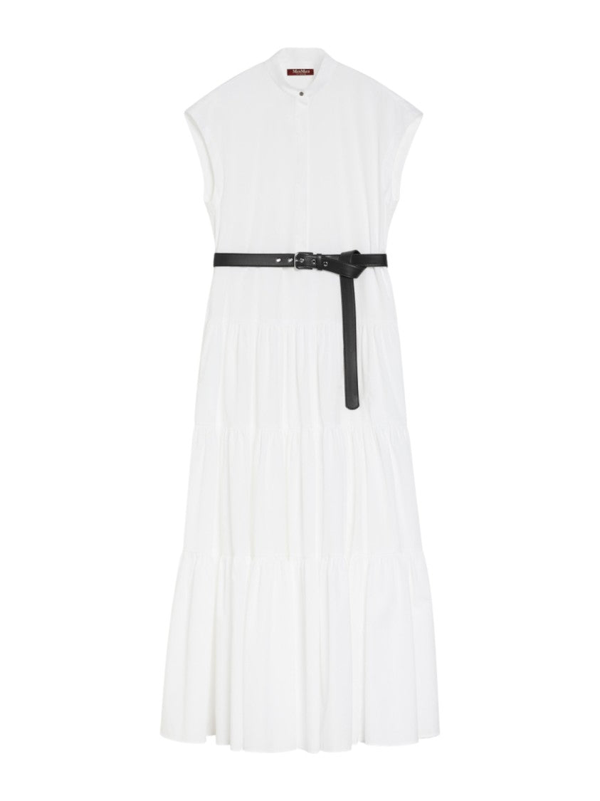 Max Mara Sleeveless Midi Dress With Tiered Skirt