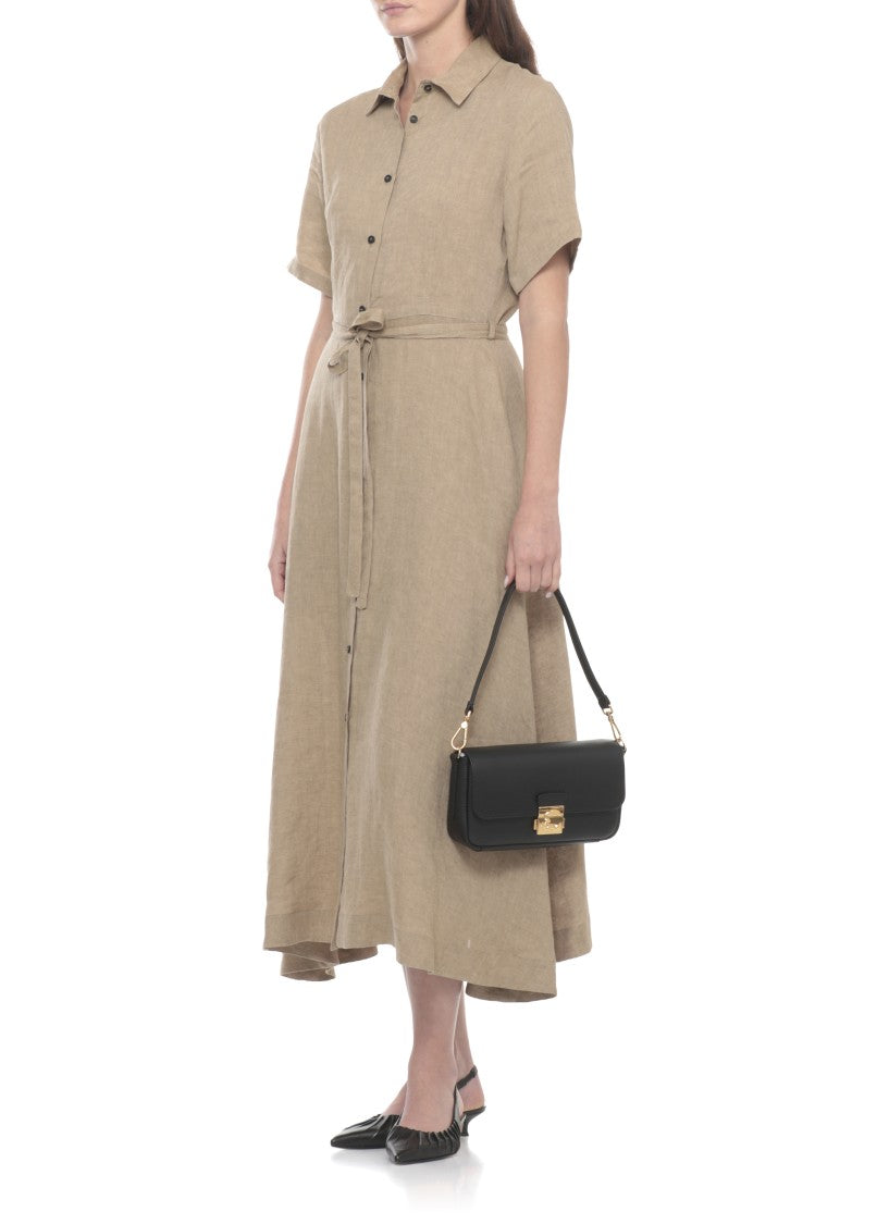 Coccinelle Medium Leather Shoulder Bag With Gold-Tone Lock Closure