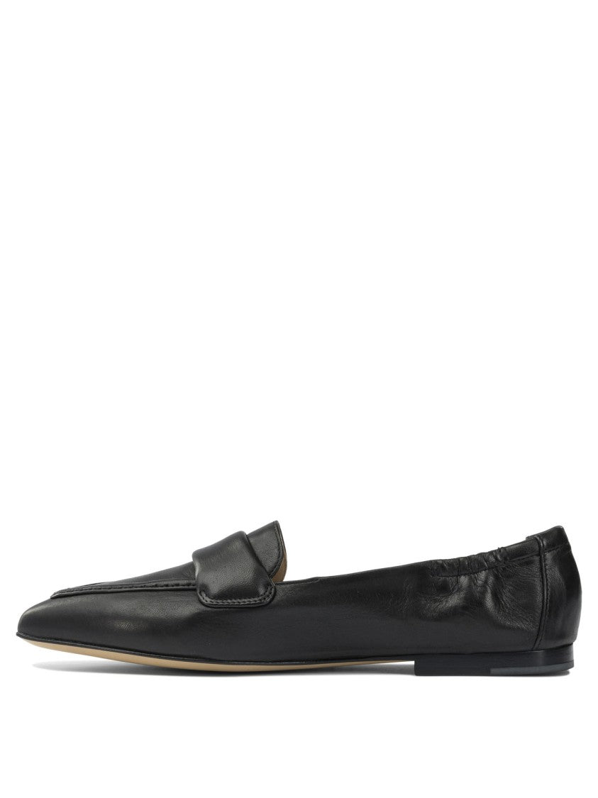 Pomme D'or Pointed Toe Black Calf Leather Loafers