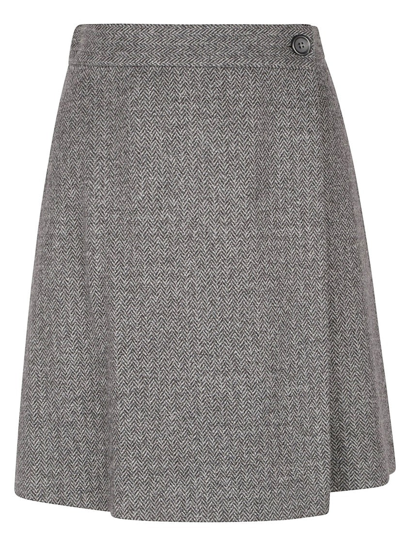 Max Mara High-Waisted Tailored Shorts With Herringbone Pattern