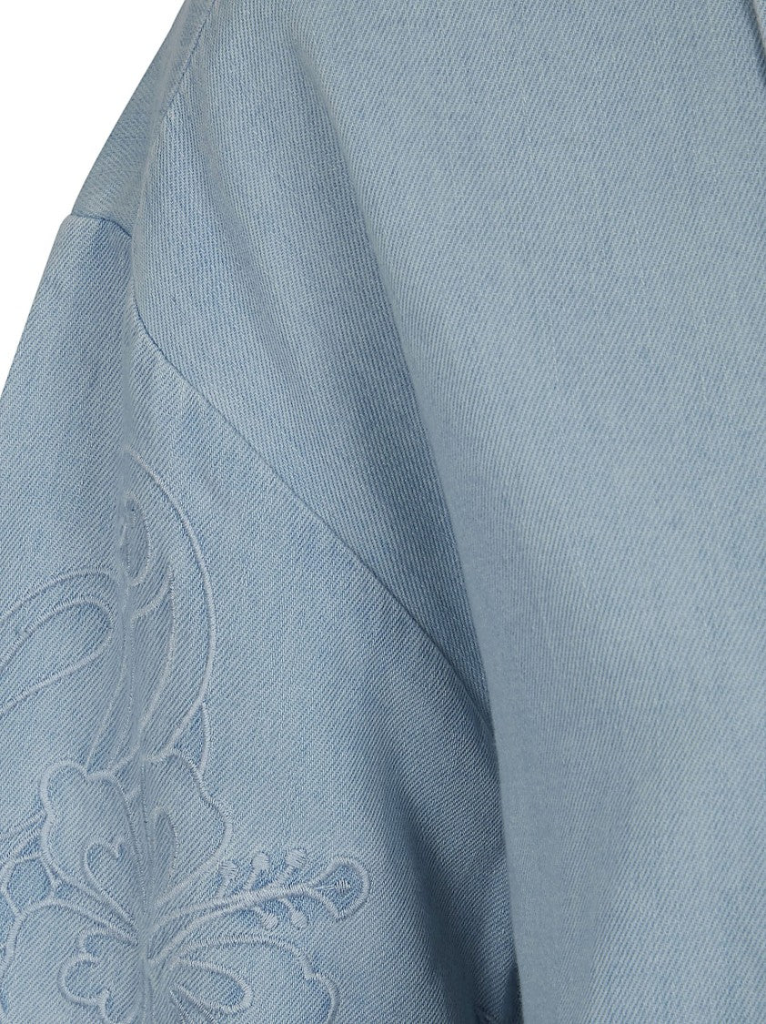 Zimmermann Denim Shirt With Scalloped Edges