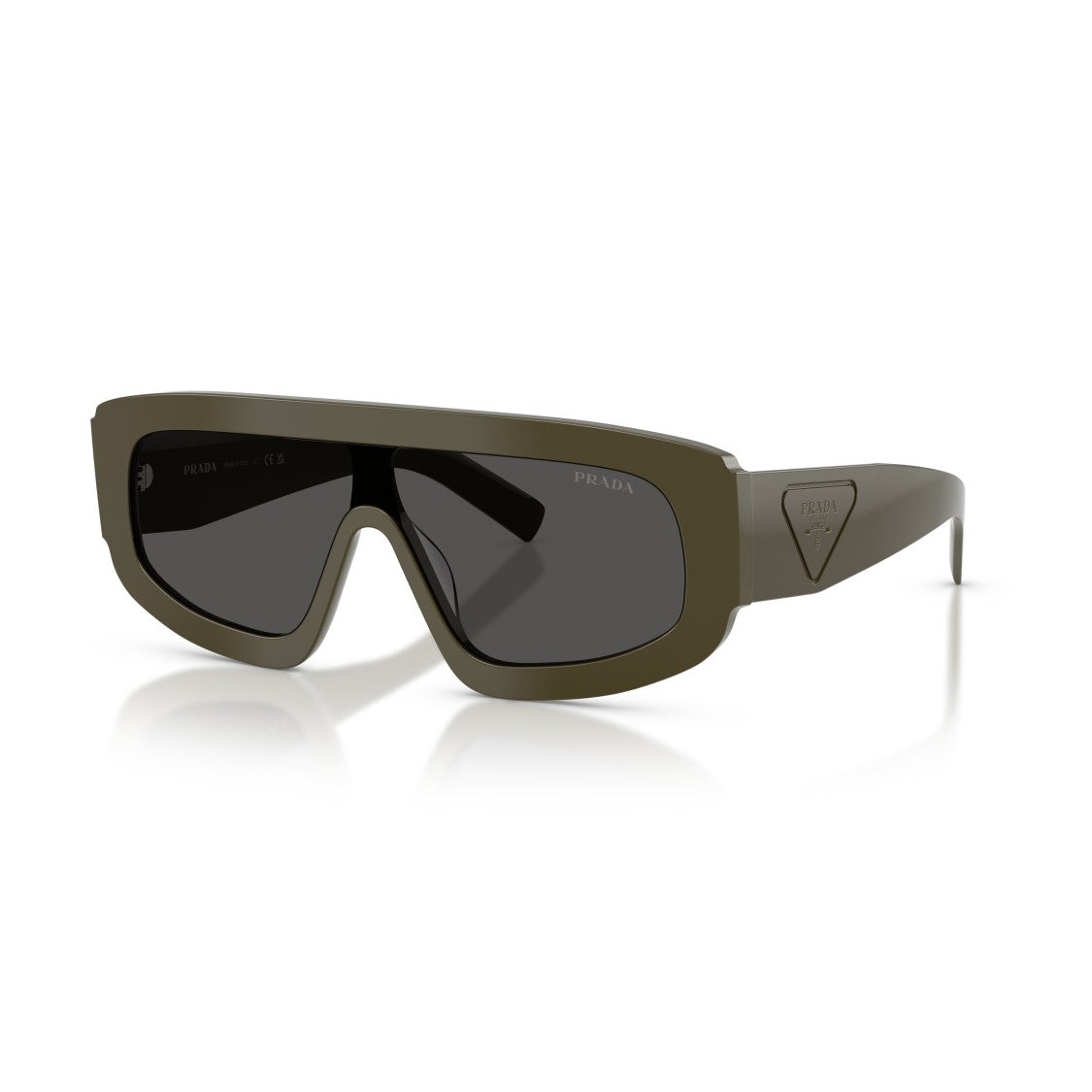 Prada Oversized Rectangular Frame Sunglasses With Triangular Logo Detail