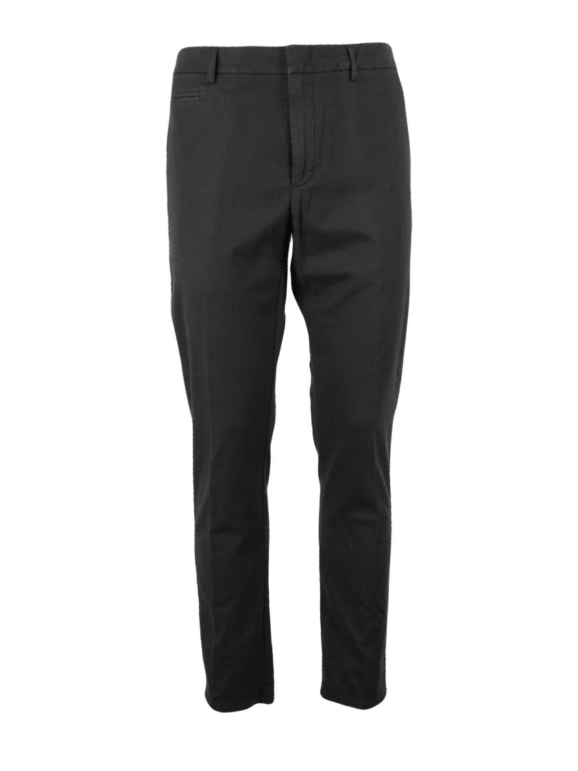 Dondup Grey Joe Vertical Striped Cotton-Blend Trousers