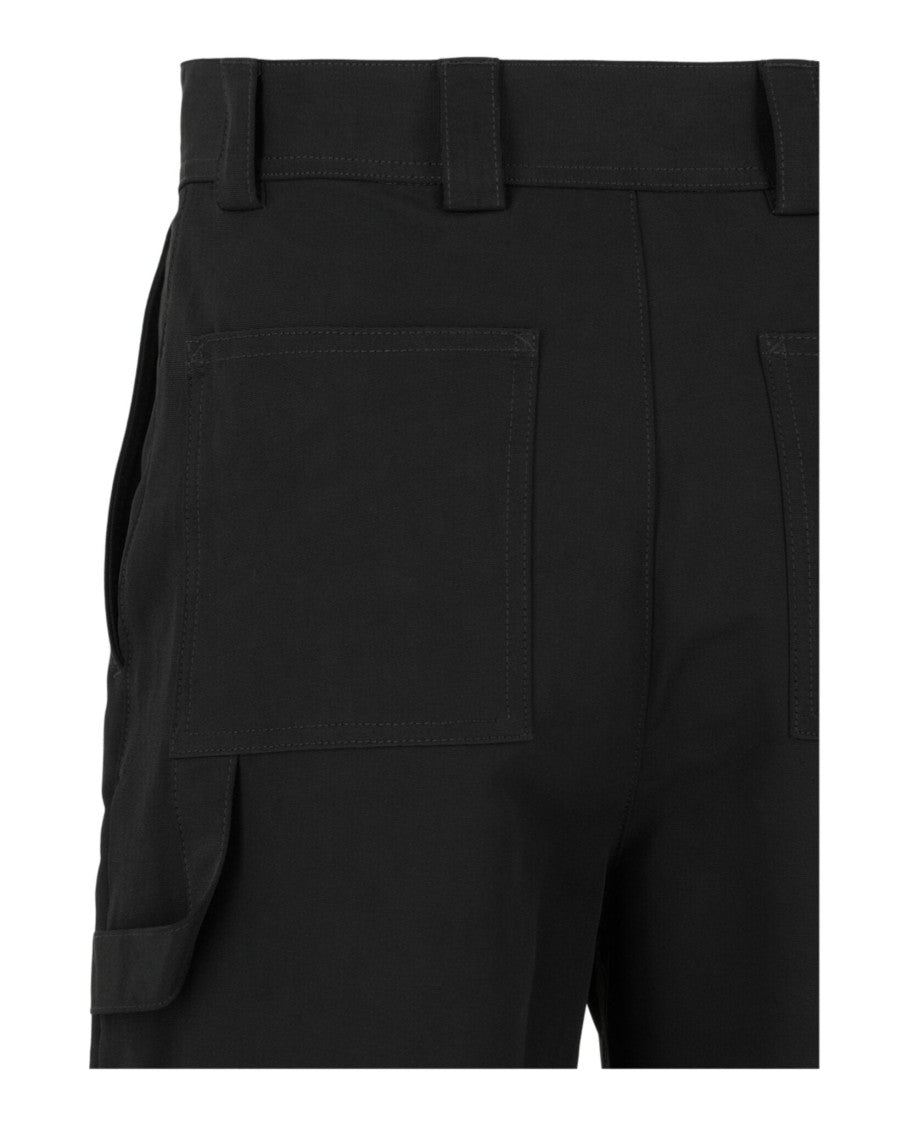Off-White Double Layered Fabric Carpenter Pants With Relaxed Fit