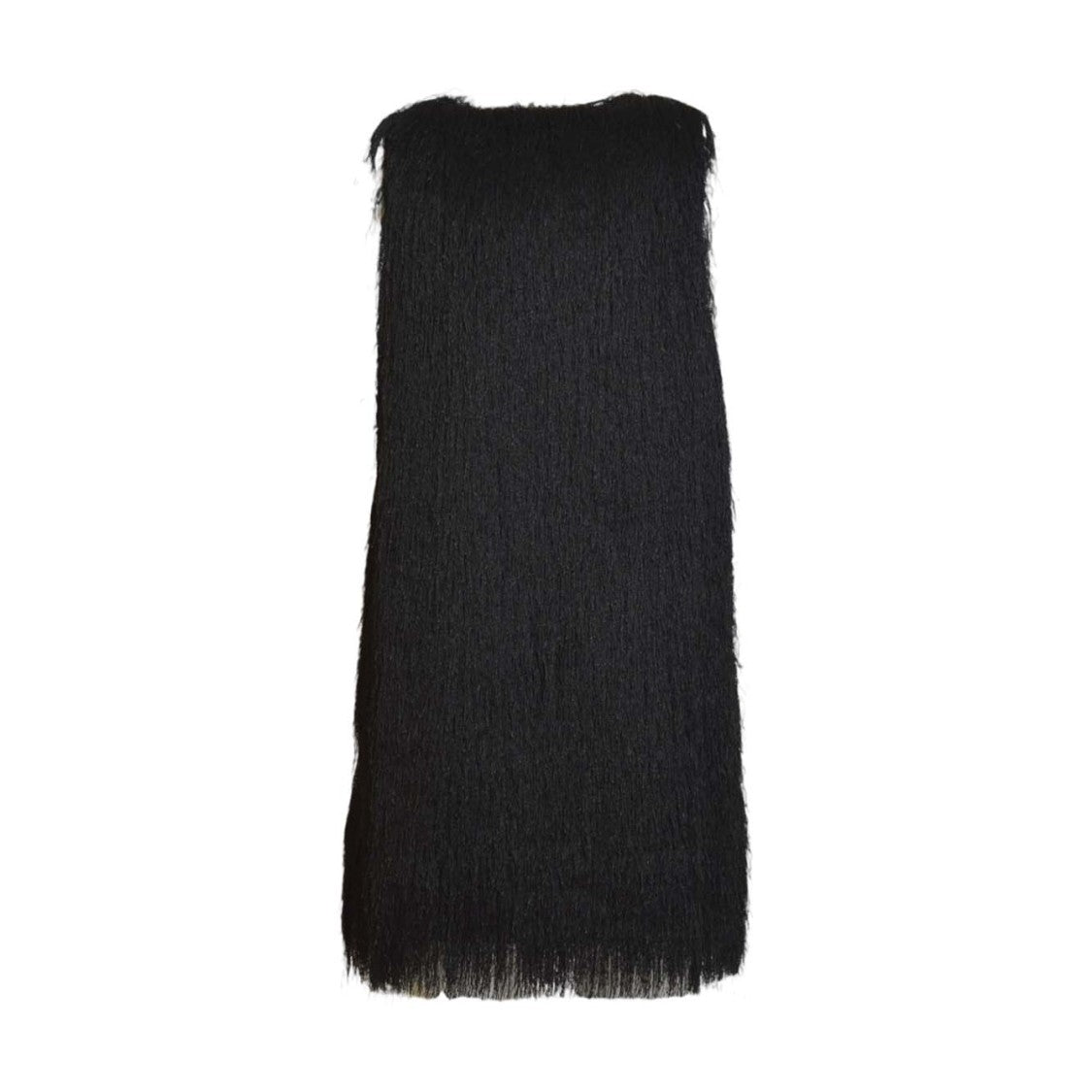 Solotre Sleek Black Dress With Flattering Silhouette