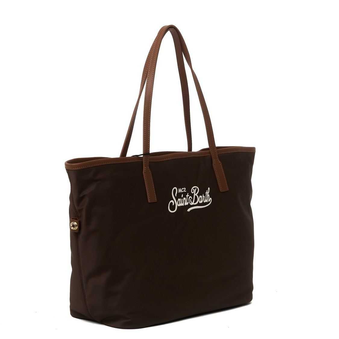 Mc2 Saint Barth Brown City Bag Soft-Structured Nylon Tote Bag