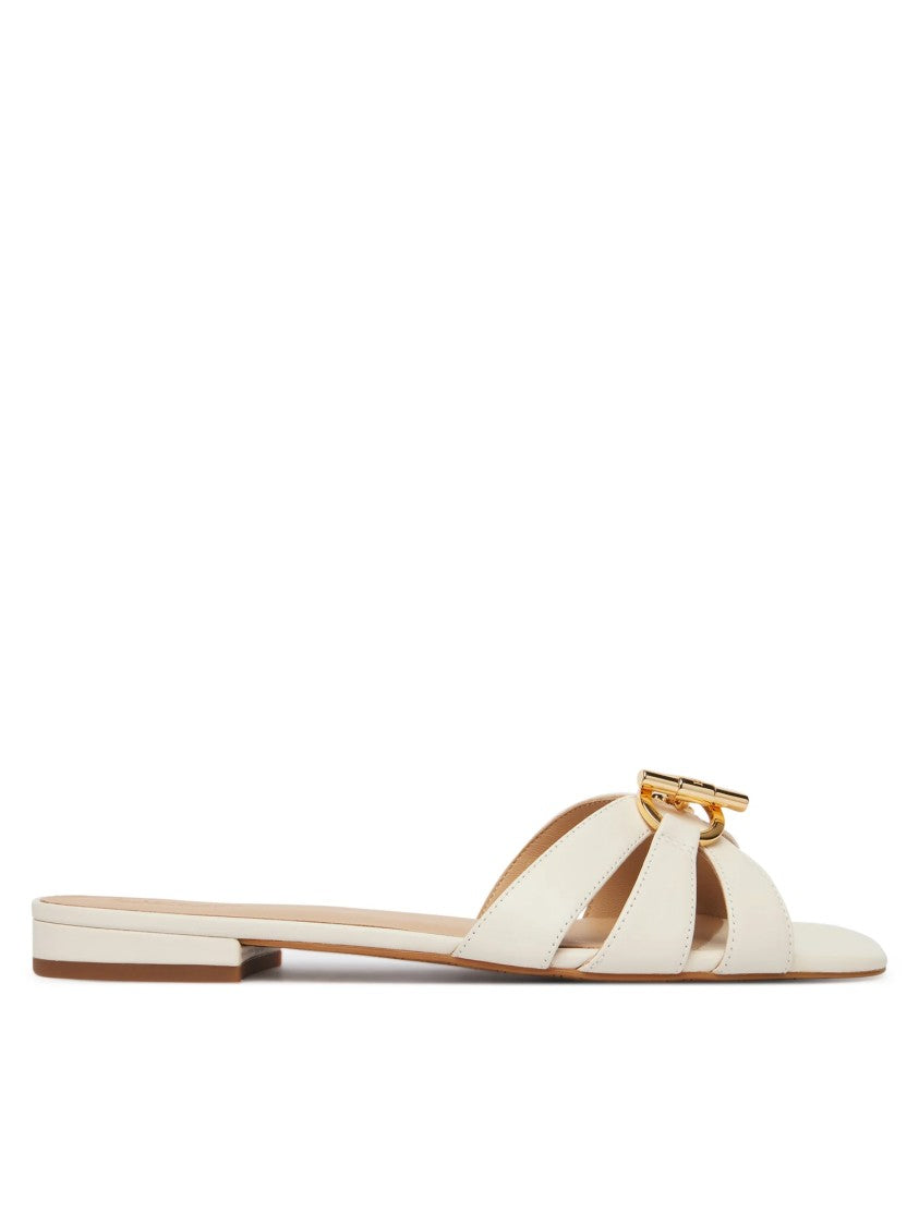 Lauren Ralph Lauren Minimalist Flat Slide Sandals With Gold-Tone Buckle