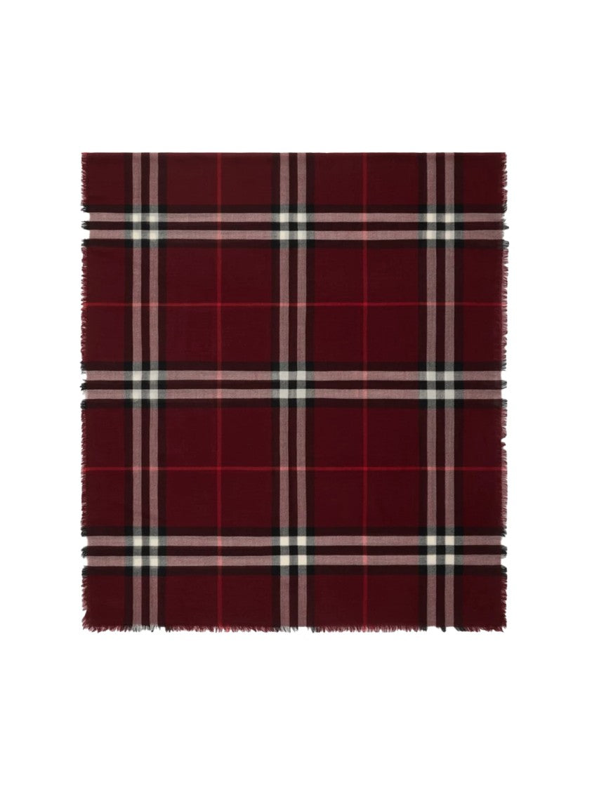 Burberry "Check" Wool Scarf – Red