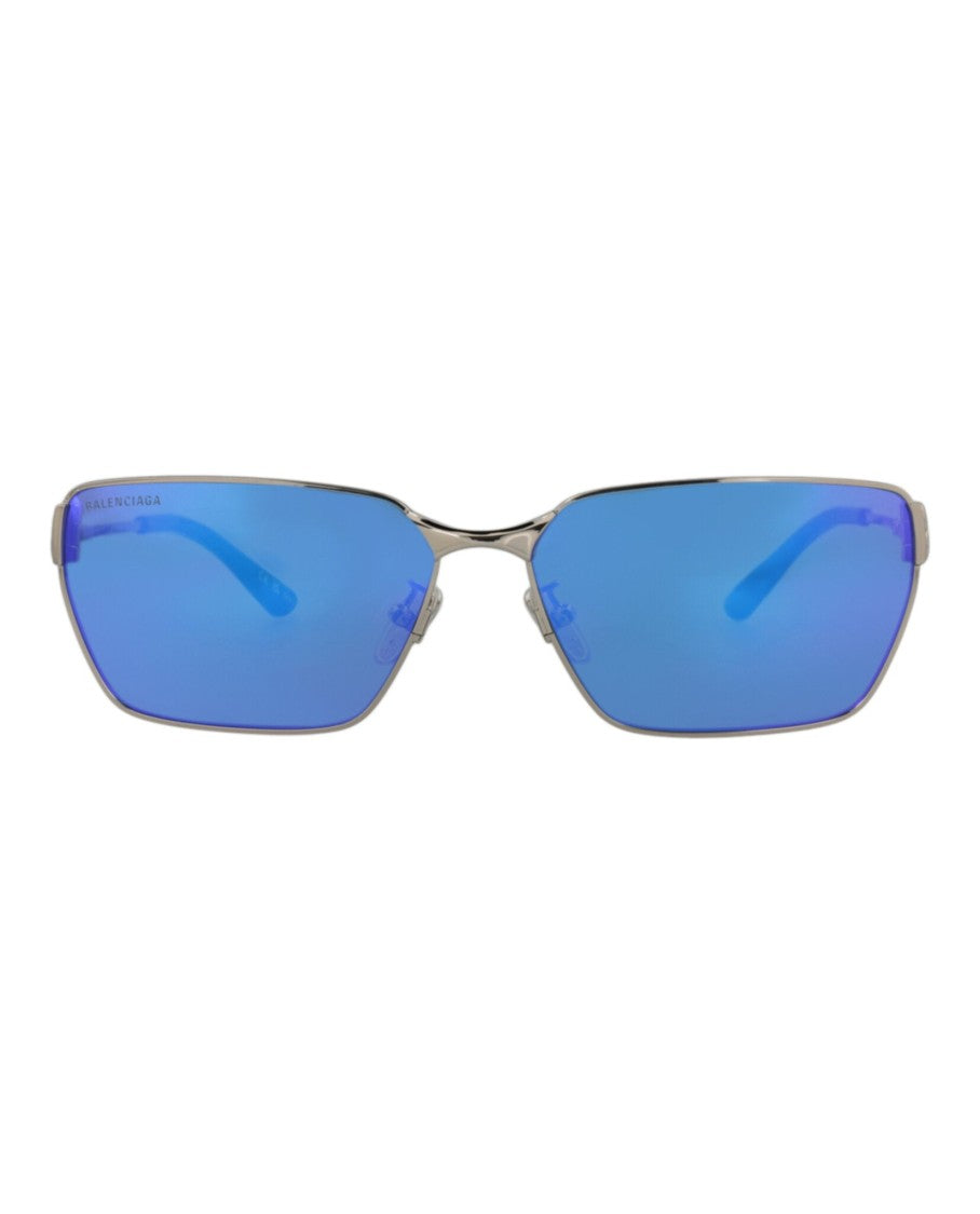 Balenciaga Square-Frame Metal Sunglasses