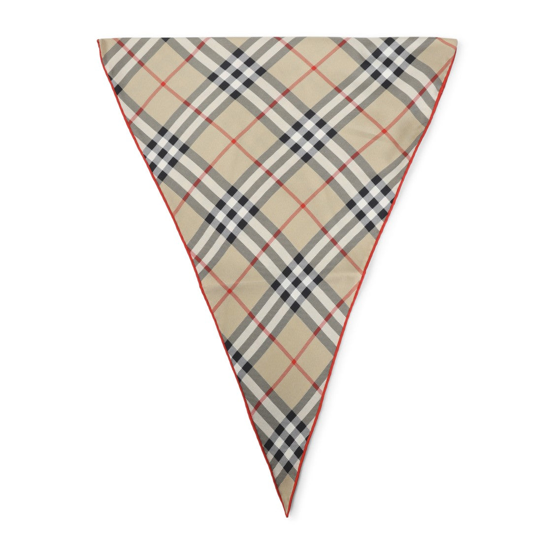 Burberry Triangular Silk Scarf With Classic Check Pattern