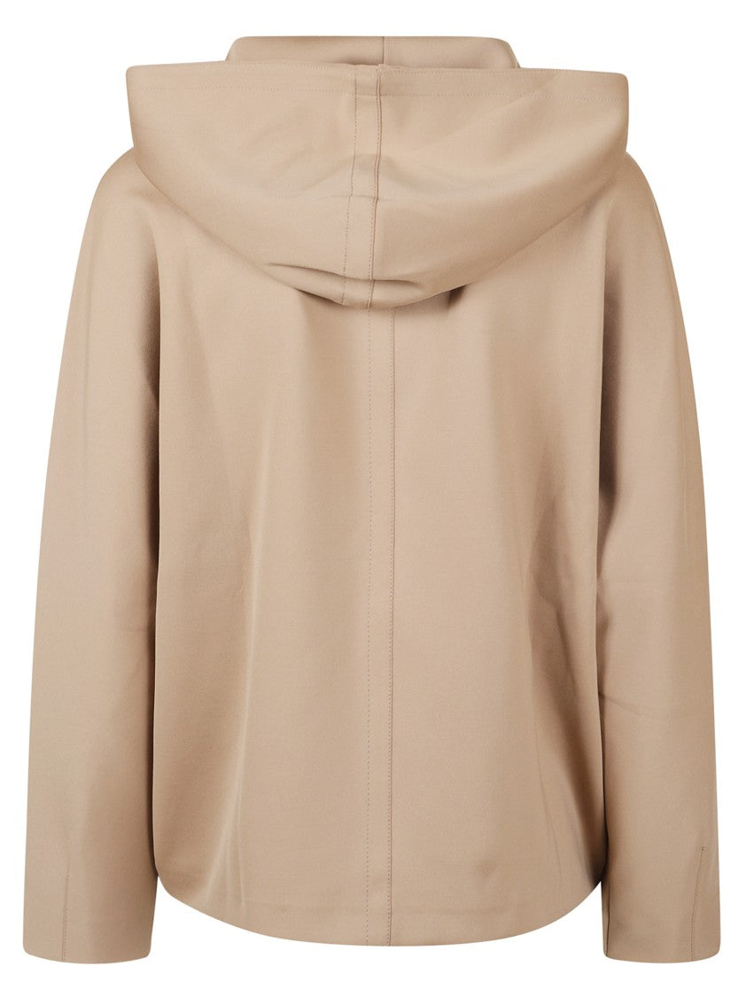 Max Mara Brown Hooded Sweater With Subtle Seam Detailing