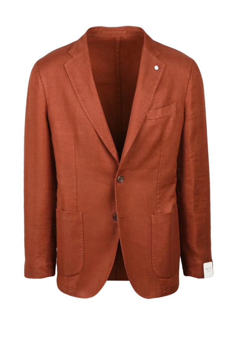 L.B.M. 1911 Slim Fit Blazer Linen Cotton - Rust